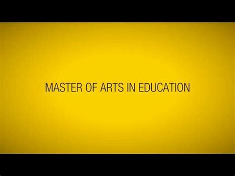 Master Of Arts In Education YouTube