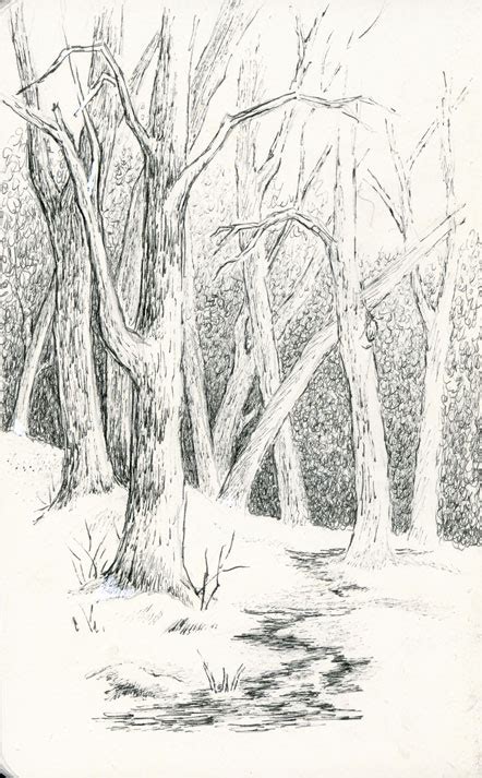 Winter Scene Sketch At Explore Collection Of
