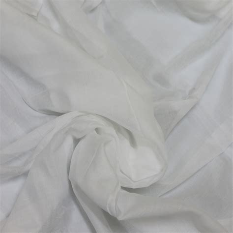Organic Cotton Voile Fabric White Colour Vritti Designs