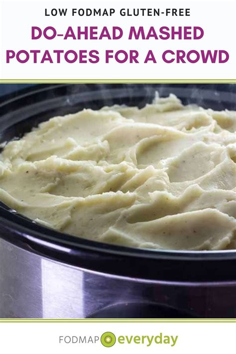 A Bowl Full Of Mashed Potatoes With The Words Low Fodmap Gluen Free