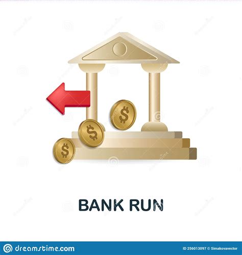 Bank Run Icon 3d Illustration From Economic Crisis Collection Stock