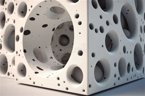 3d Geometric Structure With Holes Showing Peek Of Inside Stock Photo