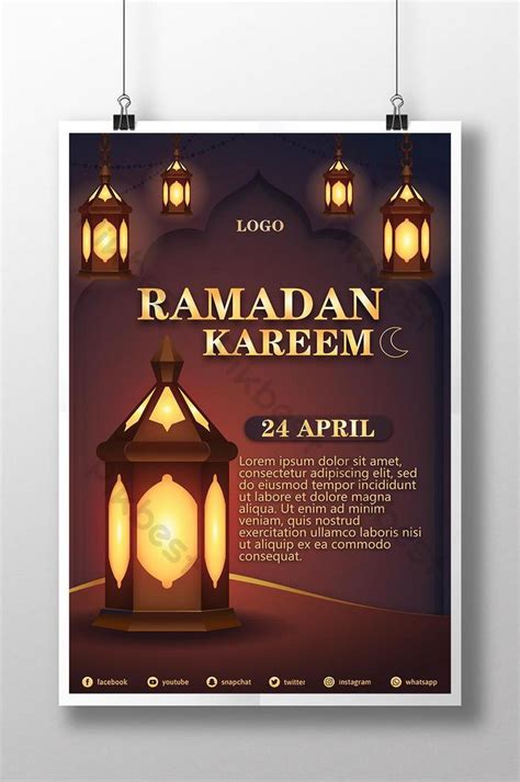 Templat Desain Poster Hijau Festival Ramadhan Islamic Psd Unduhan