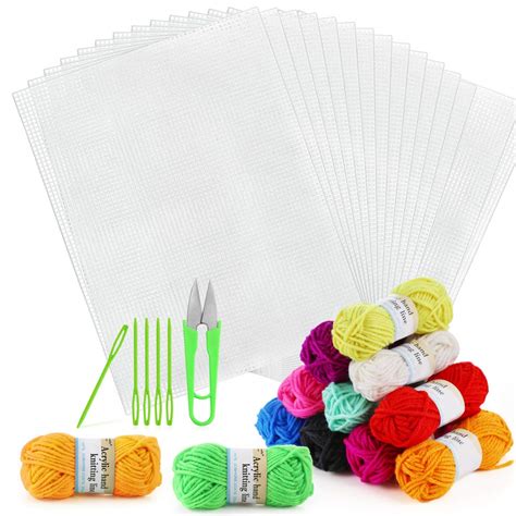 Buy Pllieay Plastic Canvas Mesh Sheets Kit Including 10 Pieces Clear