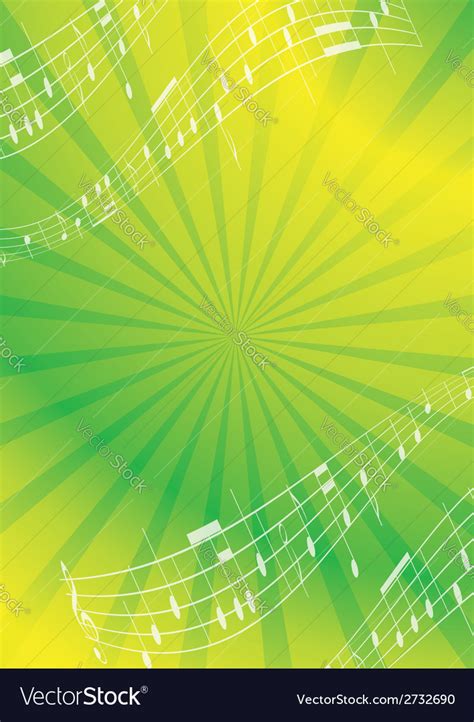 Green And Yellow Abstract Music Background Vector Image