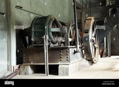 Antique Steel Gold Dredge Machine On The Yukon River Dawson City