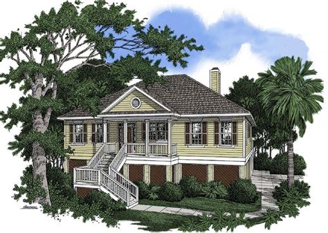 Beach house plans architectural designs. Island Bungalow II - Coastal Home Plans