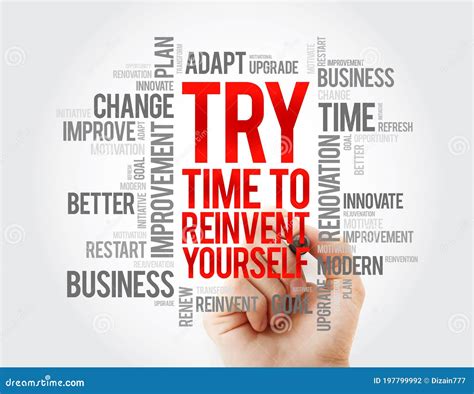 Try Time To Reinvent Yourself Word Cloud Business Concept Background