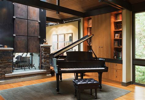 Piano Beside Fireplace In Living Room Photograph By Andersen Ross