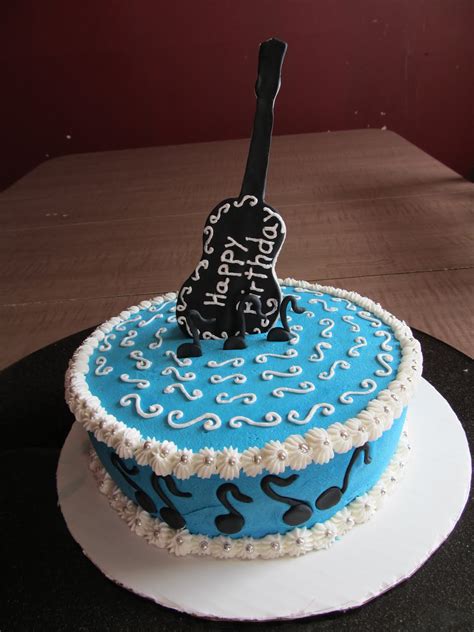 When deciding on a birthday cake design for an adult, there are many different choices. Cake Designs by Steph: Guitar birthday Cake!