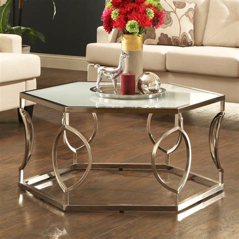 Homelegance Hexagonal Glass Top Cocktail Table - Coffee Tables at Hayneedle