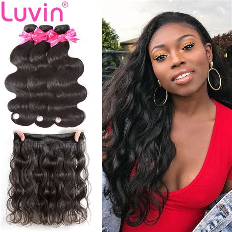 Luvin Body Wave Brazilian Virgin Hair 3 Pcs Lots 100 Unprocessed Human Hair Bundles Weaves In