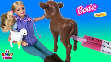 Barbie Treats Injured Animals Making Funny Sounds Barbie Vet Form
