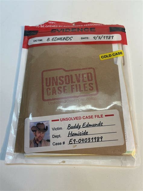 Unsolved Case Files Edmunds Buddy Cold Case Murder Mystery Game