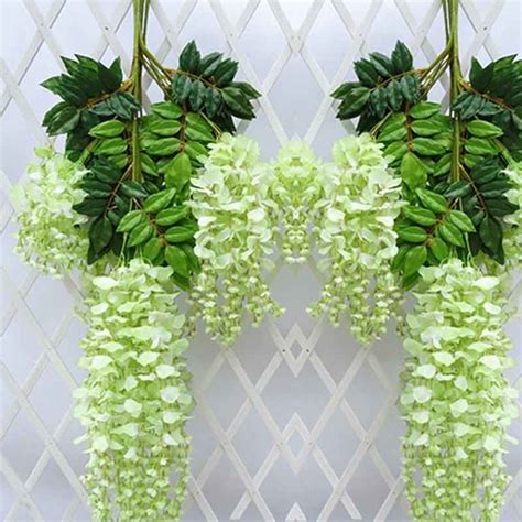 12pcslot 110cm Artificial Flower Hanging Plant Silk Wisteria Fake