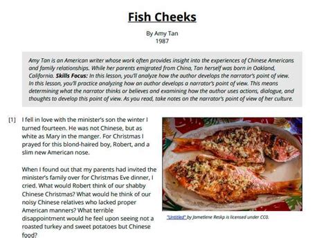 Fish Cheeks By Amy Tan