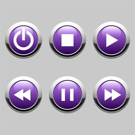 Premium Vector Buttons For Player Stop Play Pause Rewind Fast