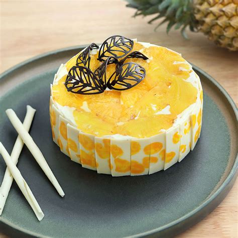Fresh Pineapple Mousse Cake No Bake Mousse Cake Order Mousse Cake Online Liliyum