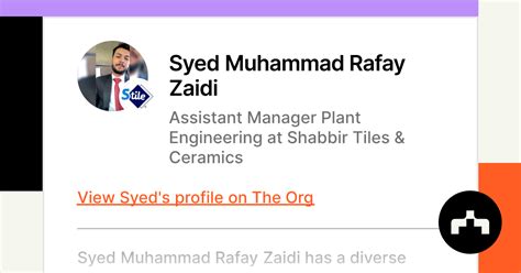 Syed Muhammad Rafay Zaidi Assistant Manager Plant Engineering At