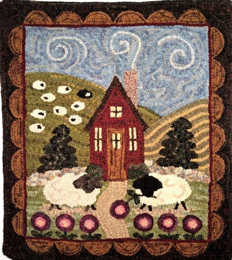 Rug Hooking Pattern Sheep In The Meadow 22 X 26 P130 Folk Art
