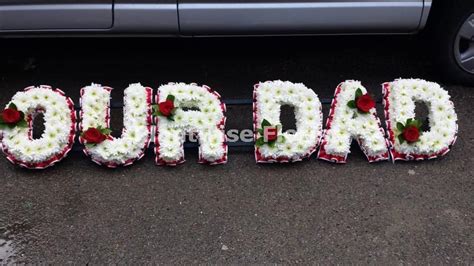 Knowing what to write on the card that accompanies your flowers is essential. OUR DAD Floral Letters with Single Flower - Funeral ...
