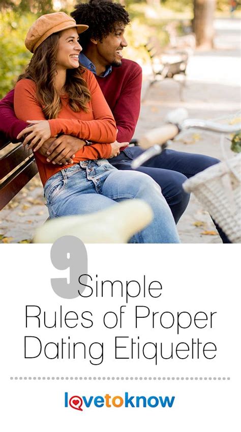 Two People Sitting On A Bench With The Text Simple Rules Of Proper Dating Etiquette