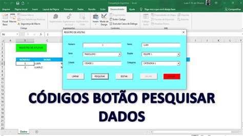 Bot O Pesquisar No Formul Rio Vba Planilha De Competi O Esportiva Aula Youtube