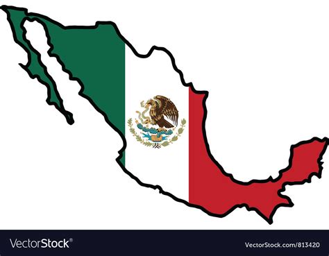 Map In Colors Of Mexico Royalty Free Vector Image