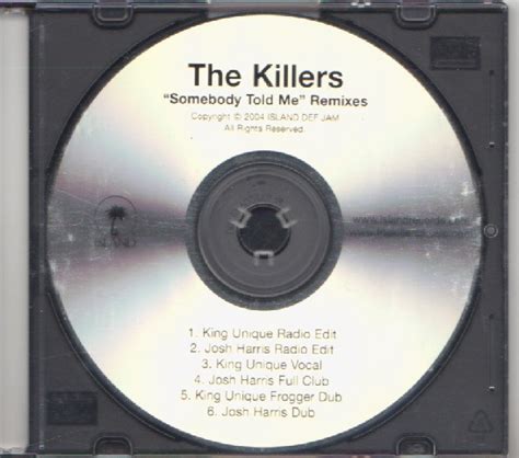 The Killers Somebody Told Me Remixes 2005 Cdr Discogs