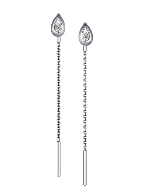 Shop with afterpay on eligible items. White Gold Threader Earrings With Diamonds