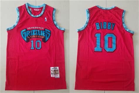 Mens Memphis Grizzlies 10 Mike Bibby Red Mitchell And Ness 1998 99