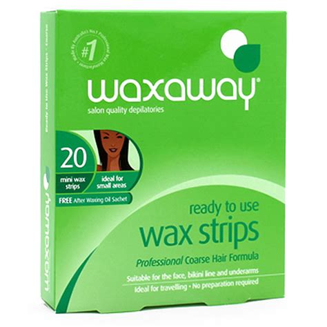 Waxaway Ready To Use Wax Strips Coarse Hair Face 20