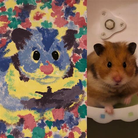 I Painted A Portrait Of My Hamster Id Been Putting It Off For A Long