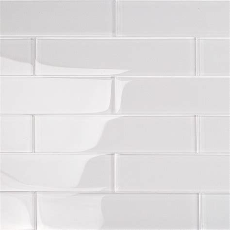 Shop For Loft Super White 2x8 Polished Glass Tiles At White