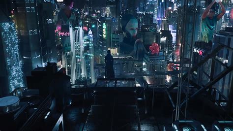 Ghost In The Shell Anime Futuristic City Cityscape Night