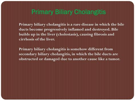 PPT Primary Biliary Cholangitis Causes Symptoms Daignosis