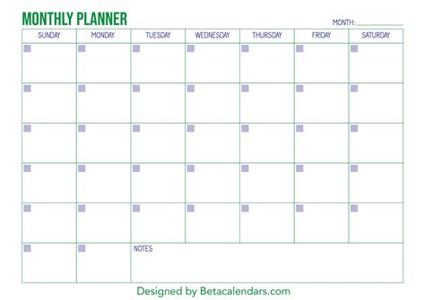 Free Printable Calendar Planner Templates