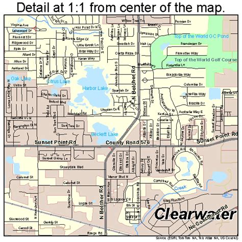 To the west of clearwater li. Clearwater Florida Street Map 1212875