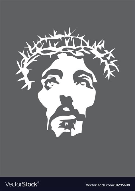 Jesus Christ Face Silhouette Royalty Free Vector Image