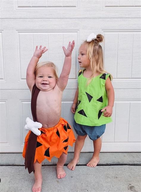Pebbles And Bam Bam Flintstone Inspired Costume Cosplay Etsy Uk