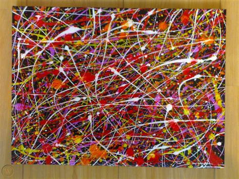 Original Painting On Canvas Jackson Pollock Stone Roses John Squire