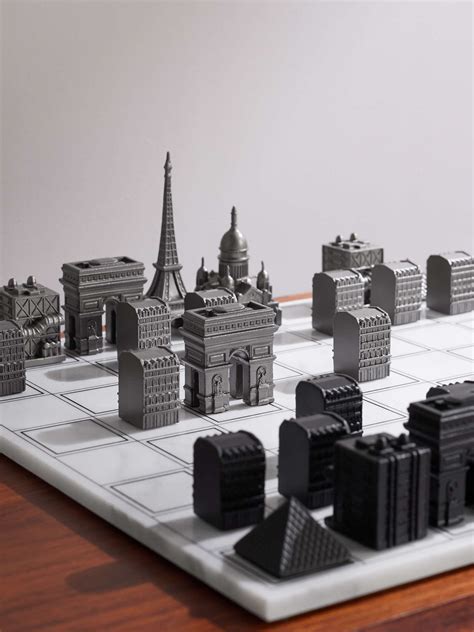 Skyline Chess Paris Stainless Steel And Marble Chess Set For Men Mr