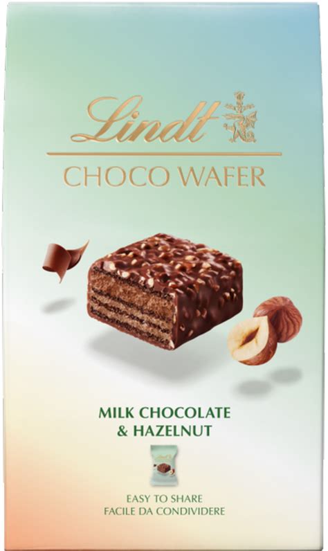 Holleys Fine Foods Lindt Choco Wafer Milk Chocolate And Hazelnuts 135g