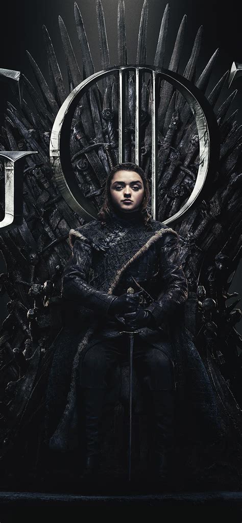 Official character posters for game of thrones season 8! 1242x2688 Arya Stark Game Of Thrones Season 8 Poster ...