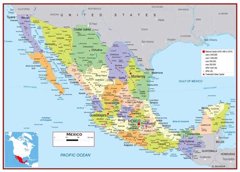 United States Map Including Mexico