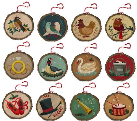The Twelve Days Of Christmas Ornaments Set Of 12