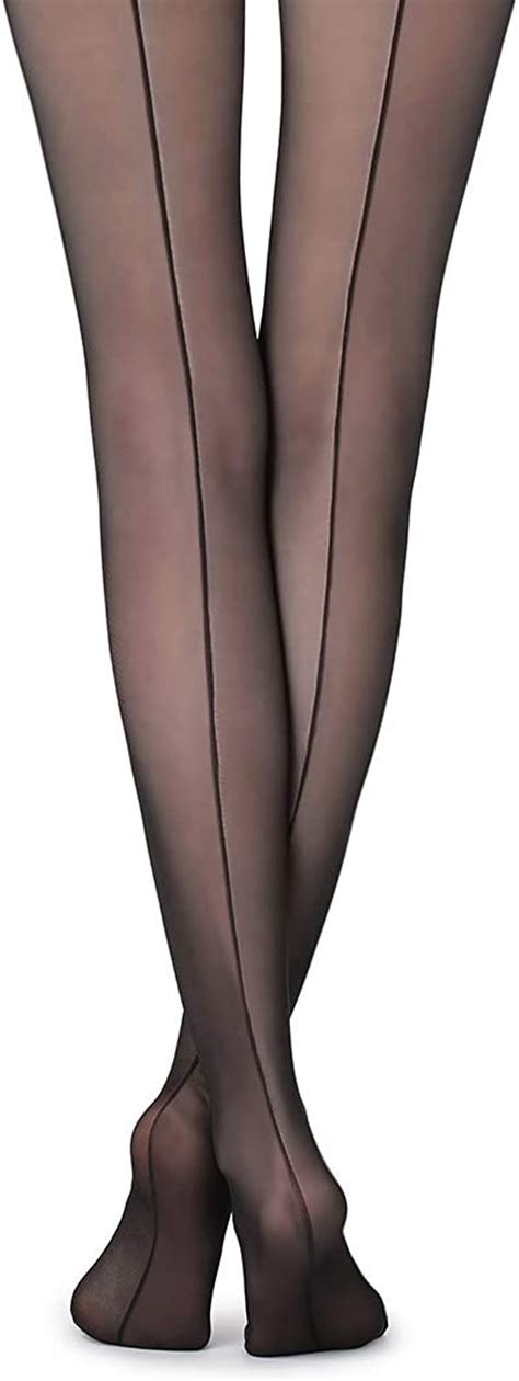 Amazon Com Women S Sexy Sheer Back Seam Pantyhose Solid Reinforced