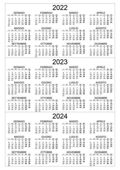 Calendario 2022 2023 2024 Calendariosu