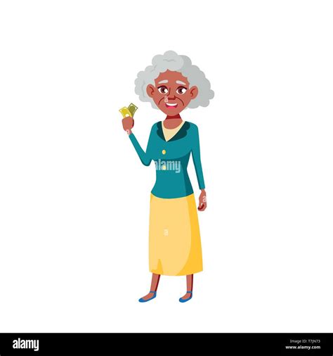 Black African American Old Woman Vector Elderly People Senior Person