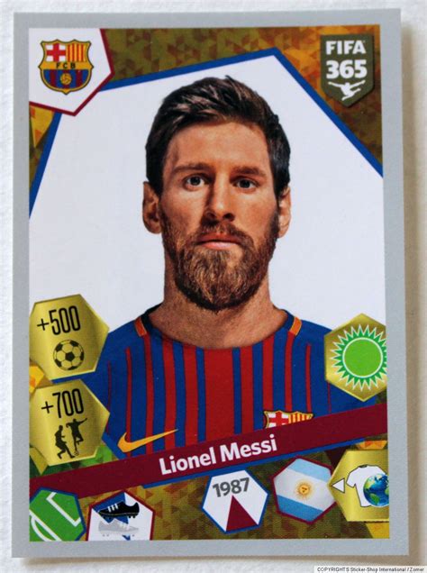 Panini Soccer Sticker Card Lionel Messi No 190 Fifa 365 2018 Rare